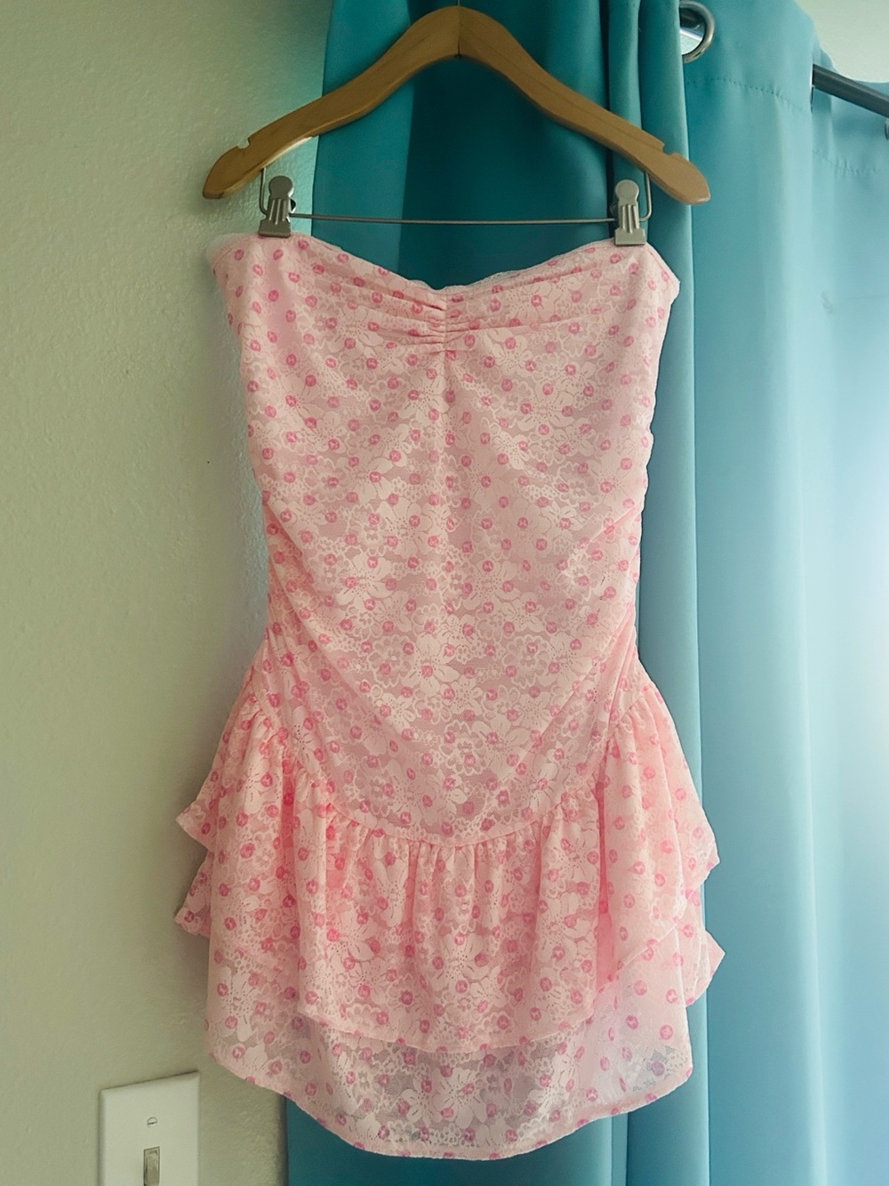 🎀 PINK Victoria Secret x LoveShackFancy Strapless Polka Dog Mini Dress NWT🫶